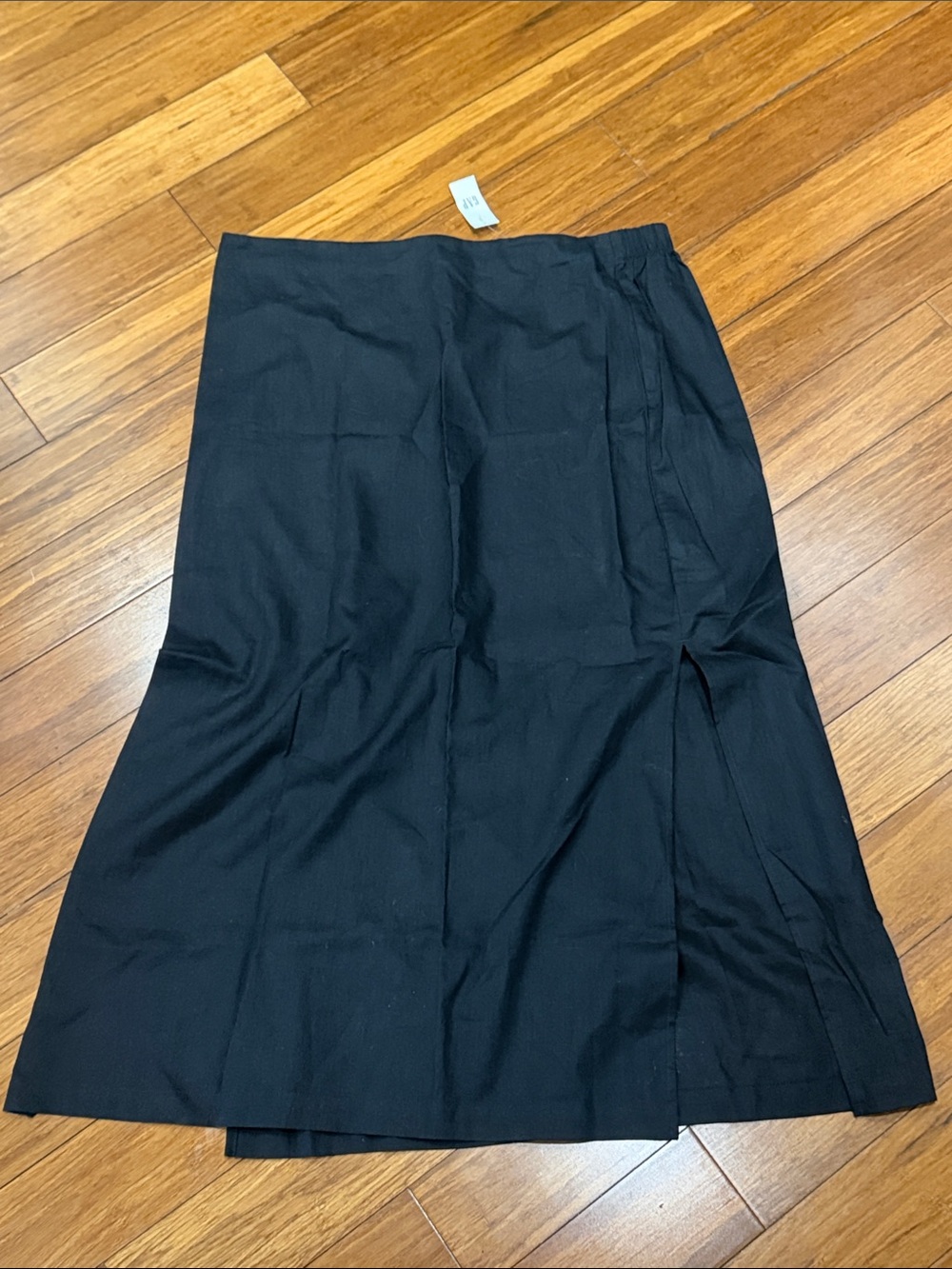 NWT GAP Black maxi Skirt LINEN with Side Slit XL